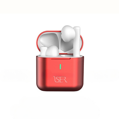 Auriculares inalámbricos marca Iser en color rojo