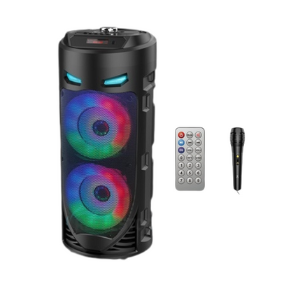 Altavoz TWS Bluetooz Speaker con luces led en color negro