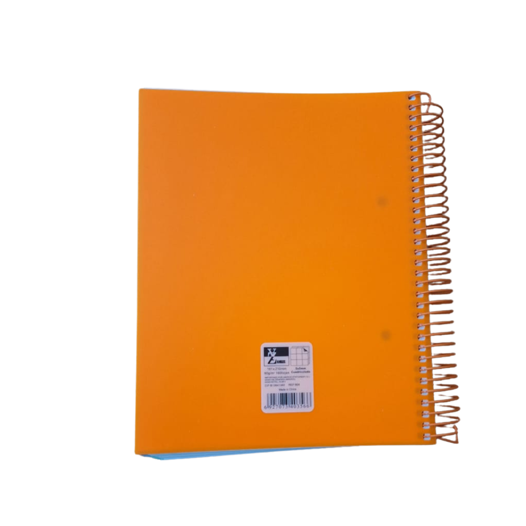 Cuaderno A5 160H T/Blanda cuadricula en color naranja