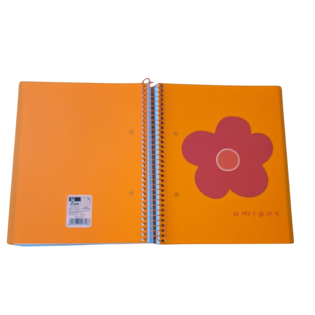 Cuaderno A5 160H T/Blanda cuadricula en color naranja